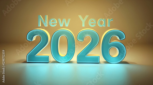 Obraz na płótnie 3d text New Year 2026 gold realistic rendering new year celebration
w salonie