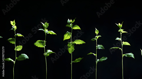 of small seedlings growing into tall, healthy plants, captured in a time-lapse effect 