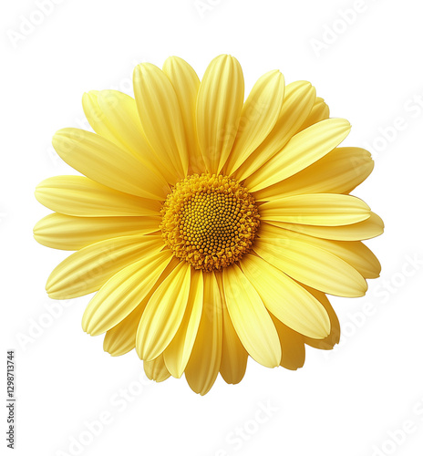 A yellow daisy flower on a transparent background.