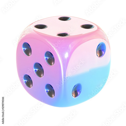 Luxurious 3D dice for casino gaming and luck, transparent background, png