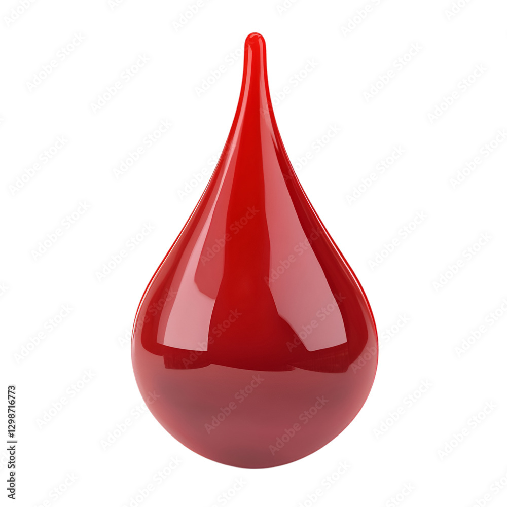 A single crimson droplet falls elegantly showcasing its rich texture and vibrant color A single crimson droplet falls elegantly showcasing its rich texture and vibrant color