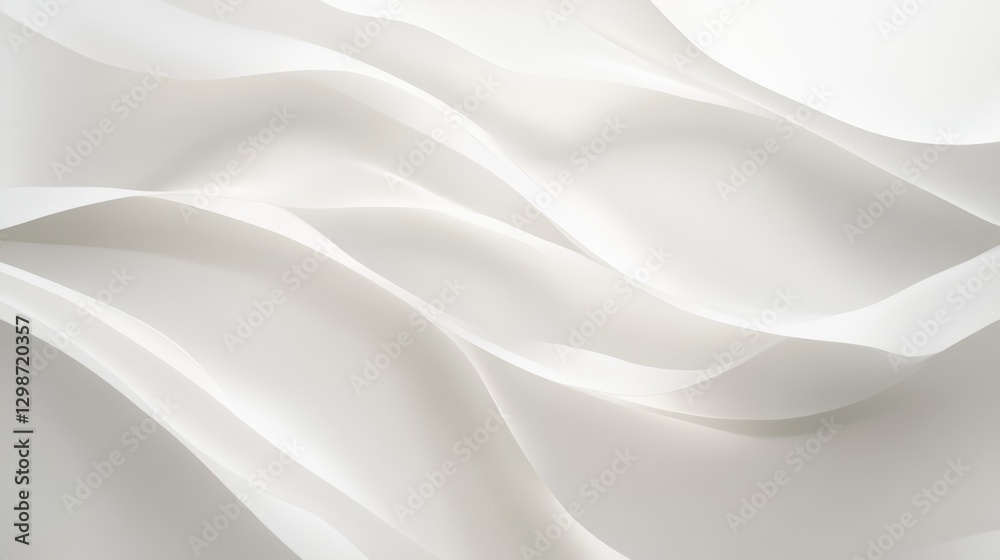 Obraz premium Waves of white fabric texture background for design and creativity, soft flowing silk material, smooth elegant textile pattern for wallpaper or branding.