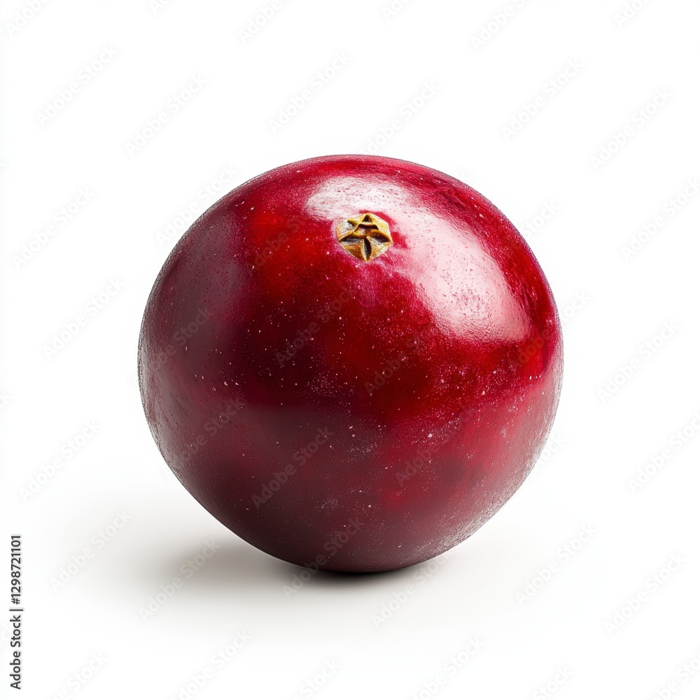 Fresh Red Plum on White Background with Natural Glossy Finish Fresh Red Plum on White Background with Natural Glossy Finish