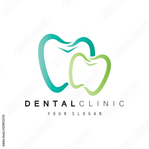 dental clinic tooth logo design vector illustration.