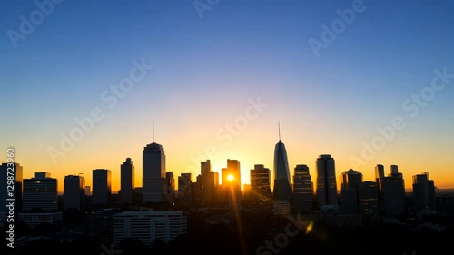 sunrise over the city