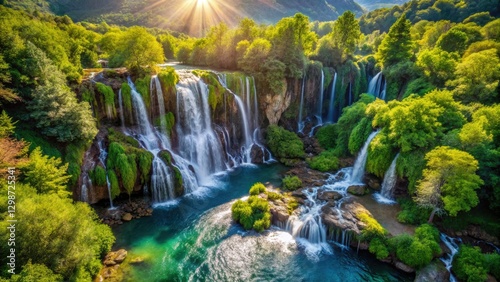 Aerial views reveal Antalya's secret: a stunning waterfall plunging into a vibrant green Turkish landscape.