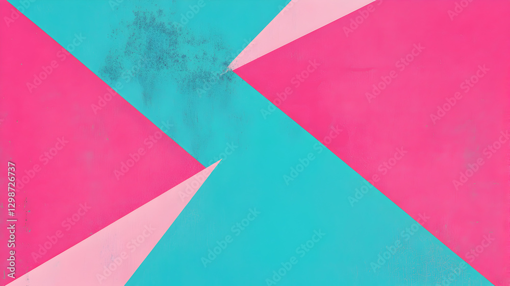 Bold angular shapes in pink and blue create a dynamic abstract composition Bold angular shapes in pink and blue create a dynamic abstract composition