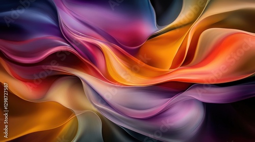 Abstract colorful flowing art background