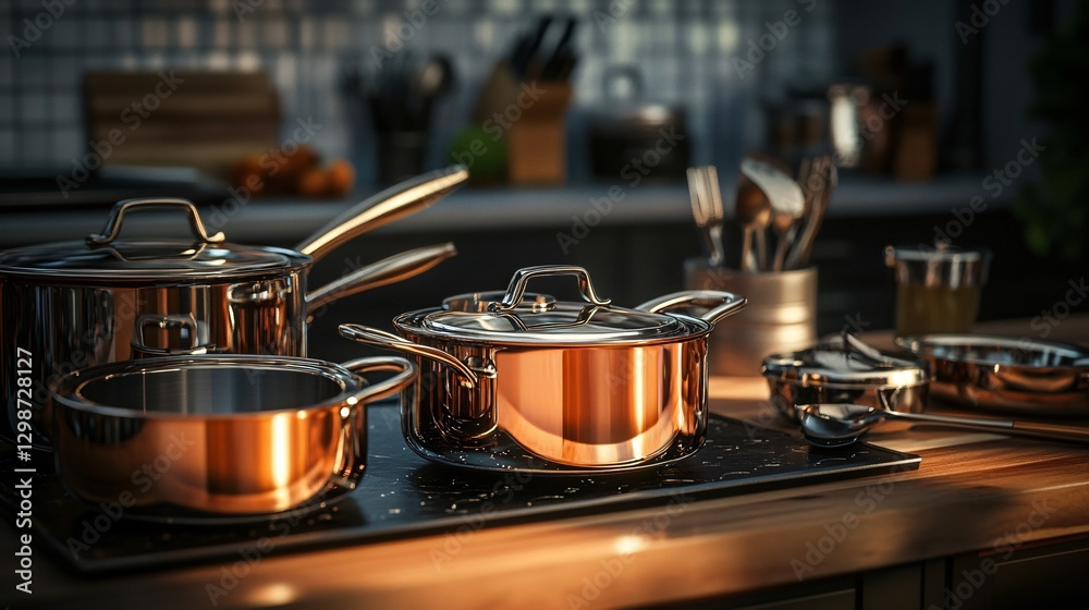 Professional Ultra-Detailed Cookware Set for Culinary Enthusiasts - Hyper-Realistic Cinematic Rendering Professional Ultra-Detailed Cookware Set for Culinary Enthusiasts - Hyper-Realistic Cinematic Rendering