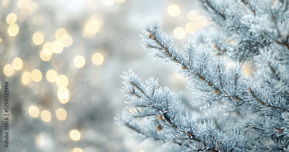 Frosted Pine Branches with Soft Bokeh Background Creating a Winter Wonderland Atmosphere for Seasonal Celebrations and Holiday Decorations Frosted Pine Branches with Soft Bokeh Background Creating a Winter Wonderland Atmosphere for Seasonal Celebrations and Holiday Decorations