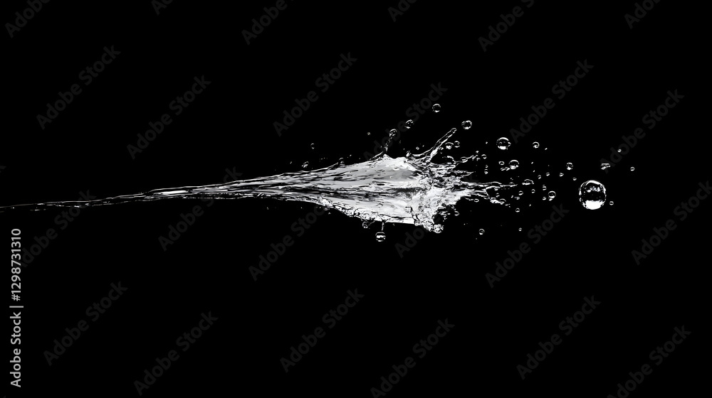 Obraz premium shot of a water droplet bouncing off a surface, leaving a thin, elegant splash trail 