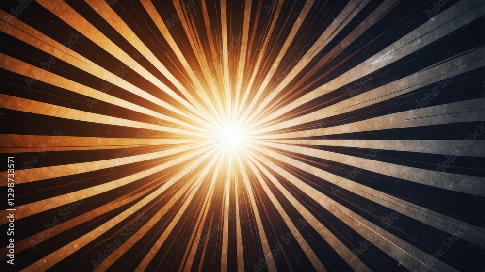 Obraz premium Abstract Sunburst Background Golden Rays Vintage Texture Radiating Light Design