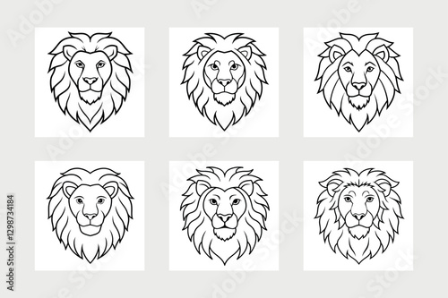 Lion head logo vector illustration.