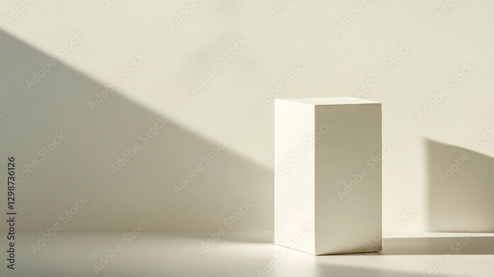 White box on white background with sunlight shadow. White box on white background with sunlight shadow.