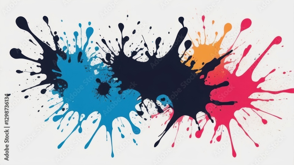 Obraz premium Abstract Colorful Ink Splatter Paint Explosion Dynamic Design Creative Background