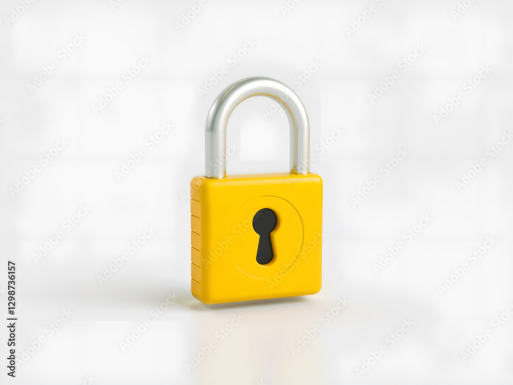 Fototapeta premium A small yellow lock representing safety and restricted access. Generative AI