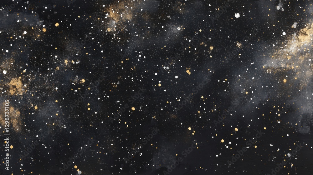 Fototapeta premium Galaxy starry night sky with glowing stars and cosmic dust, vast universe, deep space exploration, astronomy background for science and technology projects.