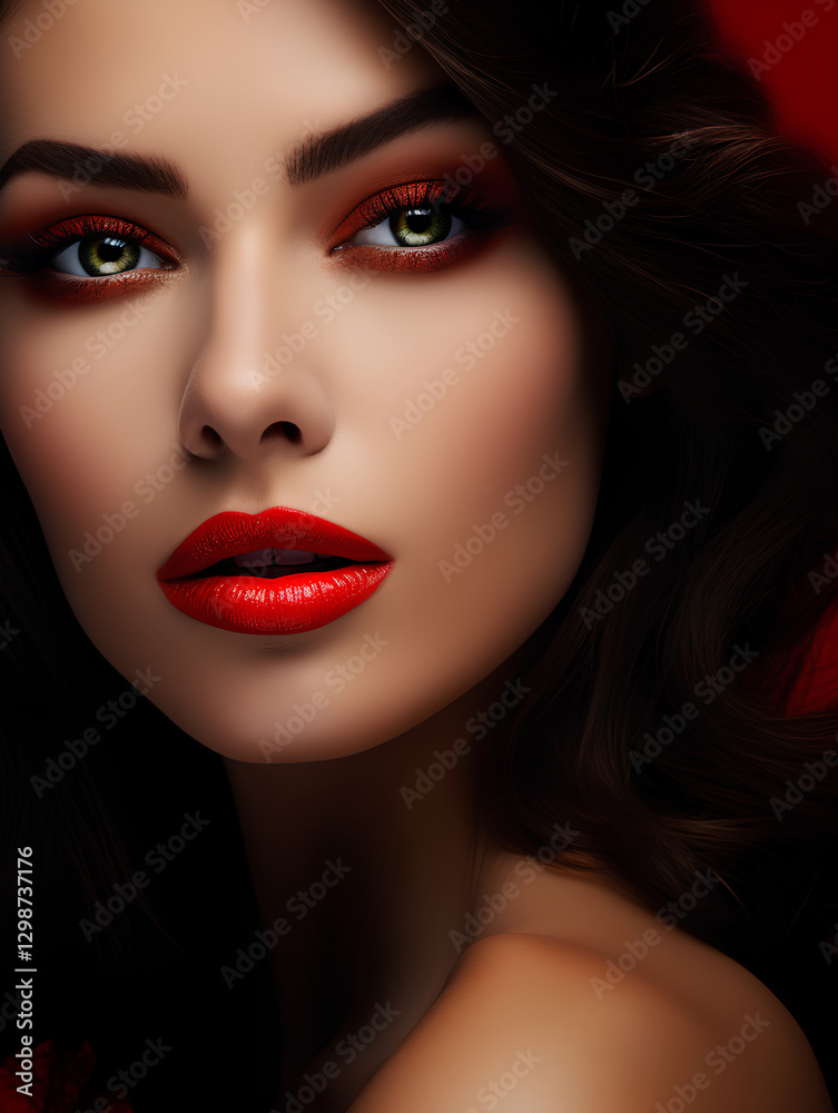 Fototapeta premium Beautiful woman’s face model appearance professional makeup