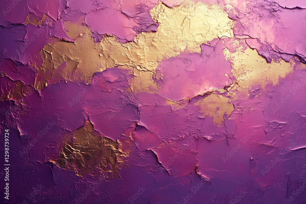 Obraz premium Pink and golden metal texture background with a roug