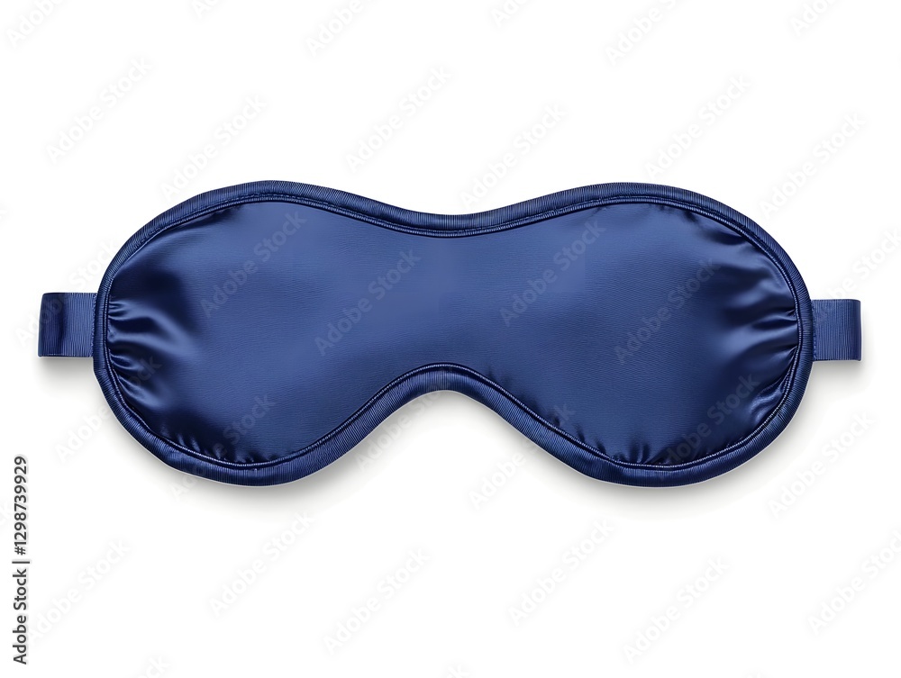 Soft Silk Sleep Mask in Deep Blue Color on White Background Soft Silk Sleep Mask in Deep Blue Color on White Background