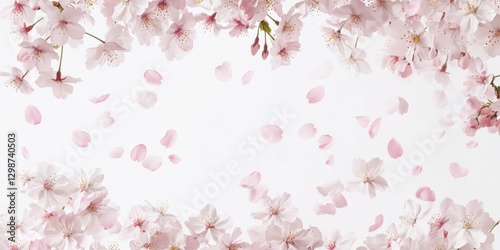 Wallpaper Mural Cherry Blossom Petals Falling on White Background for Spring Theme Torontodigital.ca