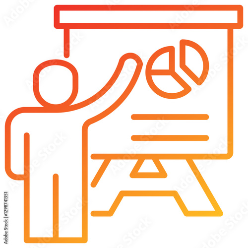Presentation Line Gradient Icon