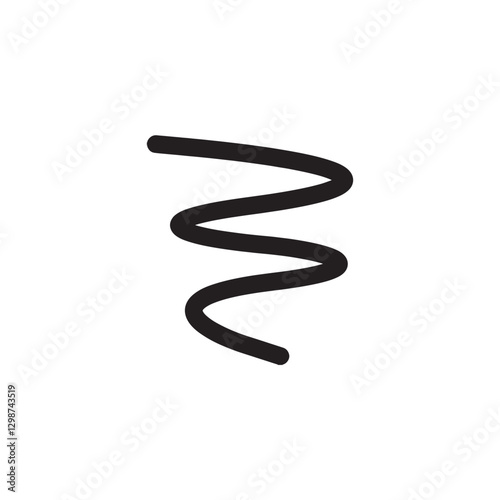 Black spiral scribble line drawing Vector