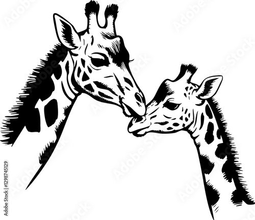 Giraffes interacting in nature wildlife photography serene environment close-up viewpoint animal behavior study