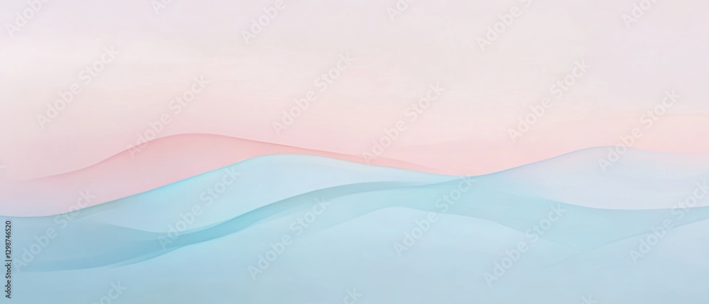 Abstract pastel landscape with soft waves in shades of blue and pink, modern minimalist background, serene design for presentations, website, and decor. Abstract pastel landscape with soft waves in shades of blue and pink, modern minimalist background, serene design for presentations, website, and decor.