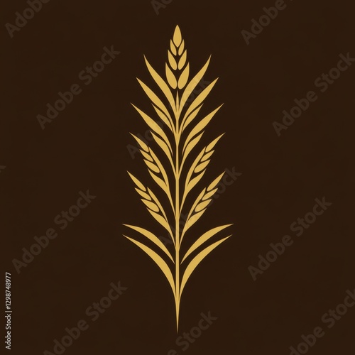 Sophisticated vector logo featuring stylized wheat stalk and artisanal font, harvest gold and earth brown colors, corporate branding and tradition photo