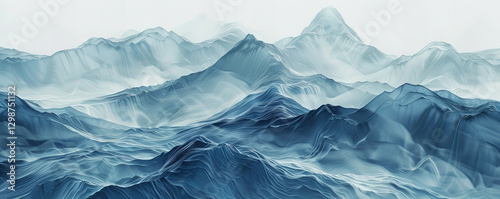 Wallpaper Mural Abstract Frozen Mountains with Shimmering Mist. Torontodigital.ca