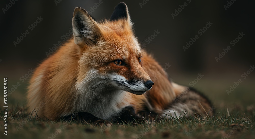 Captivating Red Fox Relaxing in a Beautiful Natural Setting Captivating Red Fox Relaxing in a Beautiful Natural Setting
