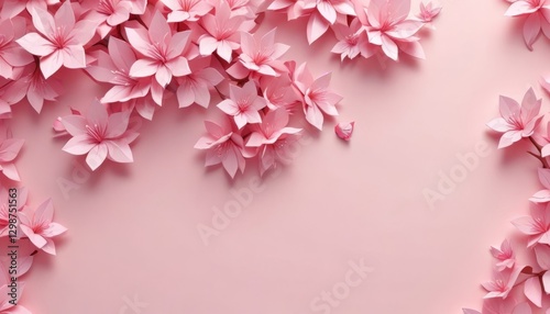 Pink Blossom Flowers on Branches: Beautiful Spring Floral Scene in Soft Natural Light