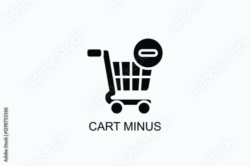 Cart Minus Icon Or Logo Isolated Vector Illustration