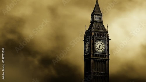 Elizabeth Tower in a Smoky London Sky