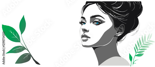 Elegant Woman Silhouette with Flowing Hair – Beauty and Fashion Vector