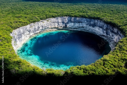 A breathtaking waterfall flowing into a crystal-clear turquoise lagoon