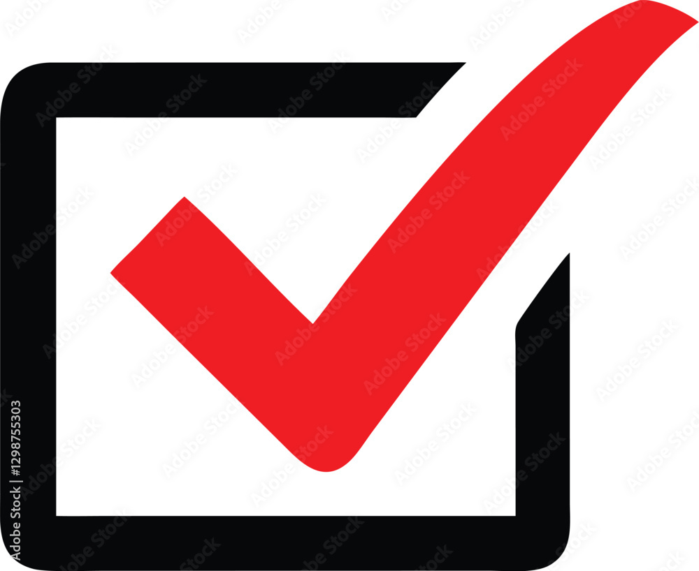 Red checkmark in box. Vector illustration
Red checkmark in box. Vector illustration