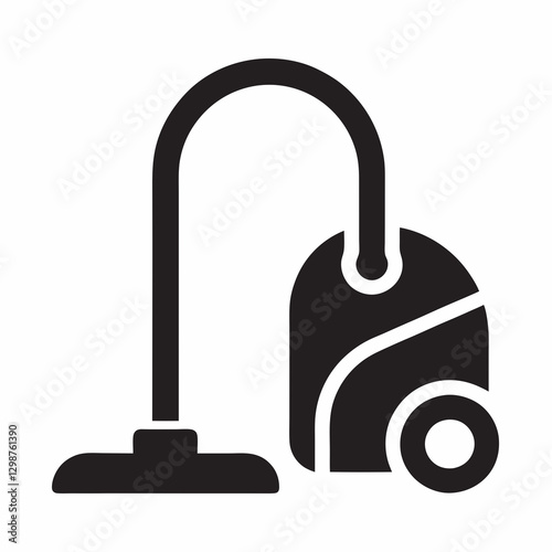 Vacuum Cleaner silhouette Logo Design.