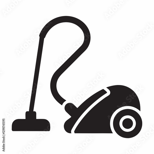 Vacuum Cleaner silhouette Logo Design.