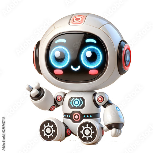 Cute Mini ai robot isolated on white background