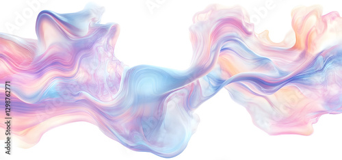 Ethereal Holographic Gradient Waves - Soft Pastel Liquid