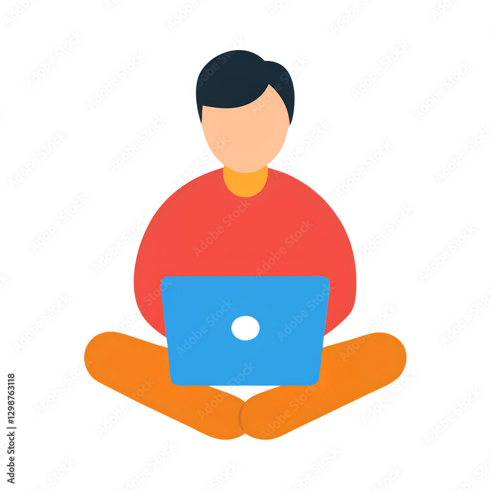 Person sits with laptop typing creative ideas today transparent PNG Person sits with laptop typing creative ideas today transparent PNG