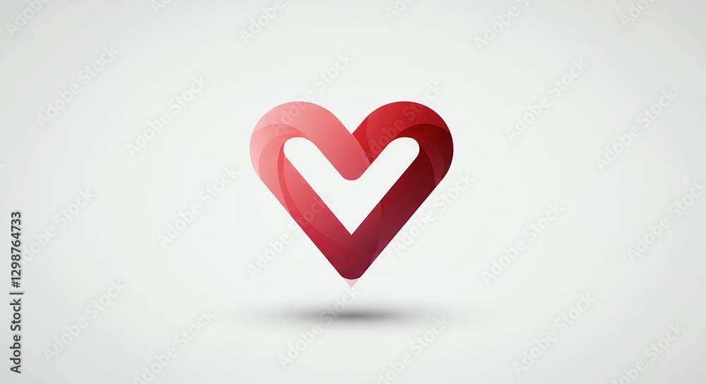 Creative Abstract Heart Logo Design with Gradient Colors on Soft Background Creative Abstract Heart Logo Design with Gradient Colors on Soft Background