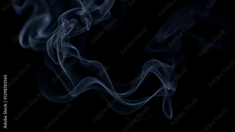 Close-Up View of Smoke on a Black Background Close-Up View of Smoke on a Black Background