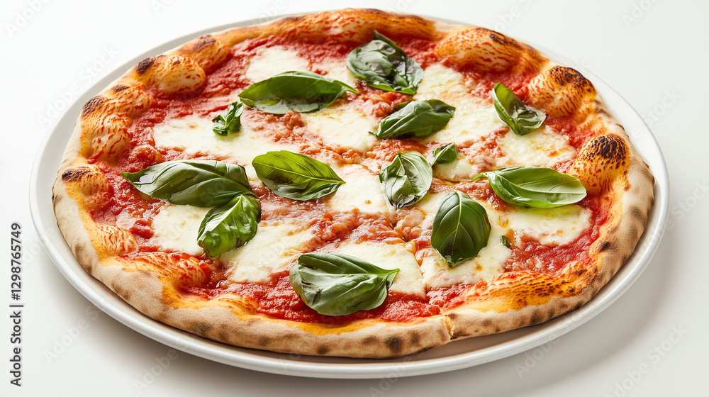 Margherita pizza with fresh basil, embodying simplicity and authentic Italian flavors.