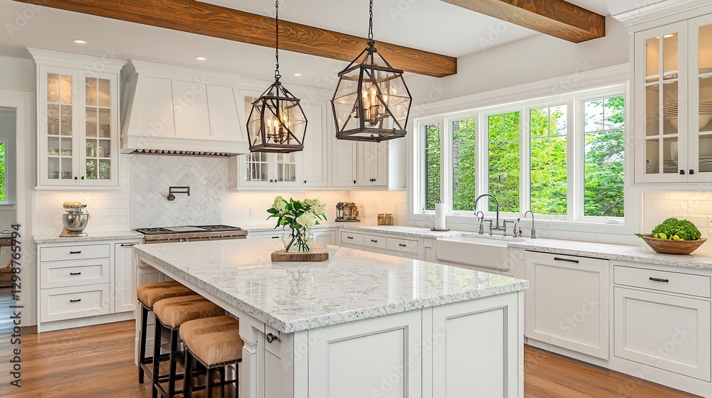 Fototapeta premium Modern Farmhouse Kitchen Interior