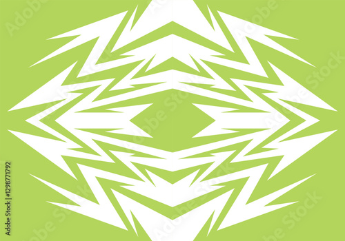 Abstract green Mix background with spikes and zigzag narrow line pattern work