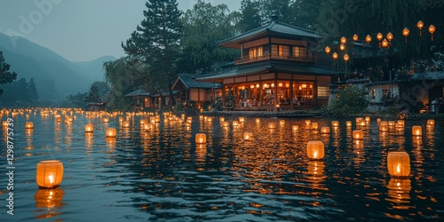 Peaceful Evening of Floating Memorial Lights
