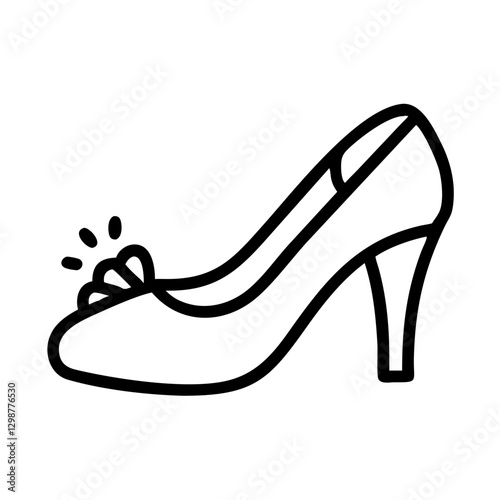 Chic high heel shoe with decorative bow, fashion elegance